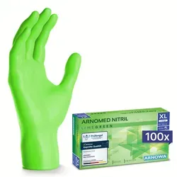ARNOMED RAINBOW NITRIL LIME GREEN Nitrilhandschuhe grün puderfrei, VE 100 Stück 10/XL