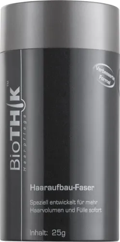 Biothik Haaraufbau-Faser 25g - S7 Hellblond - Haarpflege für sofort mehr Volumen und Fülle. Die pflanzlichen Mikrofasern sind wind- und schweißresistent und lassen sich einfach auswaschen.