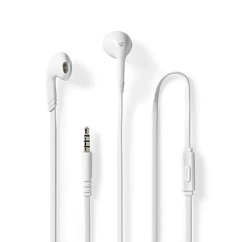 Nedis Kopfhörer mit Kabel | 3.5 mm | Seillänge: 1.20 m | Eingebautes Mikro | Weiss
