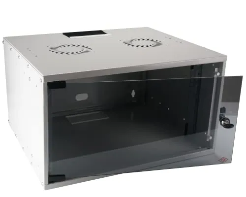 EFB 19 Zoll 06HE Wandgehäuse Basic, Tiefe 450mm - Computer- & Server-Racks mit Sicherheitsglas, IP20 Schutzart und max. Traglast von 80kg, ideal für platzsparende Installationen.