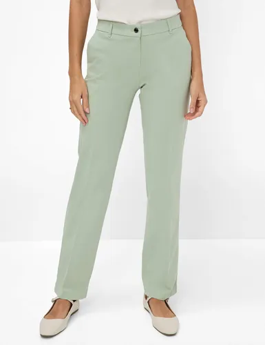 BRAX Style MARON 5-Pocket-Hose Damen Gr. 38K, Kurzgrößen, hellgrün - Stoffhose im Regular Fit für Damen, aus hochwertigem Baumwollmix für optimalen Tragekomfort und Bewegungsfreiheit. Ideal für legere Outfits mit sportlichem Taschendesign.