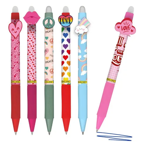 ONLINE magiXX Fun Gelschreiber Love& 0,7 mm, Schreibfarbe: blau, 6 St.