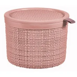 Keter CURVER JUTE RECYCLING Aufbewahrungskorb, rund, rosa - Der runde CURVER JUTE RECYCLING Aufbewahrungskorb vereint stilvolles Design und Funktionalität. Hergestellt aus robustem, recyceltem Kunststoff, bietet er praktische Griffe für einfachen Transport.