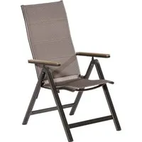 Merxx Trivero Klappsessel 5-fach verstellbar - Gartenstühle mit modernem Design, 5-fach verstellbarer Rückenlehne und gepolstertem Sitz für höchsten Komfort. Elegante Polywood-Armlehnen und pulverbeschichtetes Aluminiumgestell.