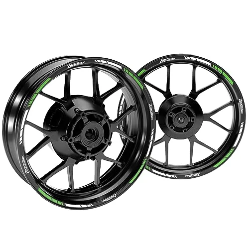 One-Wheel, Offiziell lizensierte Kawasaki Z1000SX Felgenaufkleber, Design V1 Felgenrandstreifen GP für Motorrad