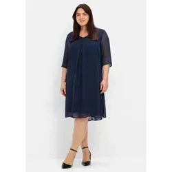 Sheego Cocktailkleid Große Größen im Layerlook, aus Chiffon und Viskose blau 52