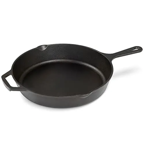 Navaris Gusseisenpfanne 30 cm - Hochwertige Bratpfanne mit Doppelgriff - Pfannen: Hervorragende Hitzeerhaltung und natürliche Oberfläche durch Einbrennen. Ideal für Grill, Ofen und Herd – für perfekte Eintöpfe, Steaks und mehr.