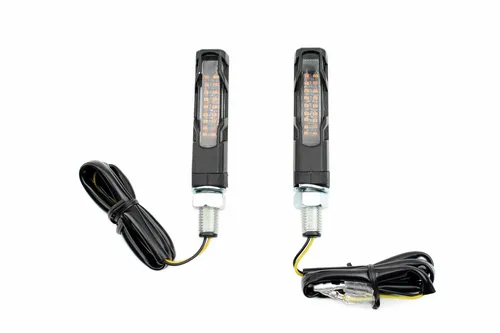 Sequenzielle SMD LED Motorrad Blinker, E-geprüft, ALU Schwarz, Glas getönt 2