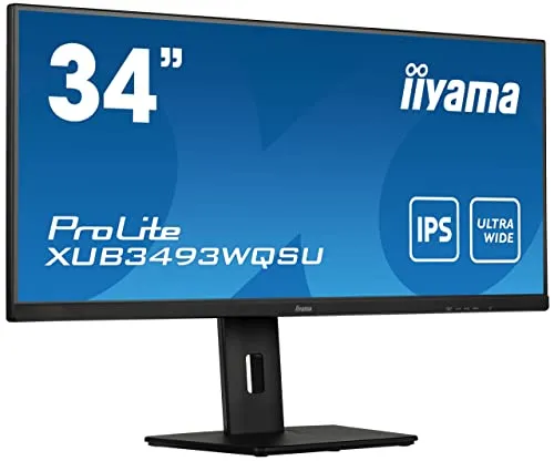 iiyama Prolite XUB3493WQSU-B5 86,7cm 34 Zoll ADS-IPS LED-Monitor UWQHD HDMI DP USB3.0 Adaptive Sync Pip Höhenverstellung schwarz
