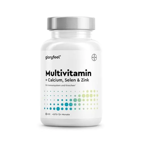 Multivitamin Hochdosiert - 450 Tabletten für 15 Monate Versorgung - Multivitaminpräparate & Mineralien, unterstützt das Immunsystem mit allen A-Z Vitaminen und mineralien, laborgeprüft und ohne unerwünschte Zusätze in Deutschland hergestellt.