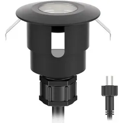ledscom.de LED Bodeneinbauleuchte ATRIA für außen, IP65, schwarz, rund, 40mm Ø, warmweiß