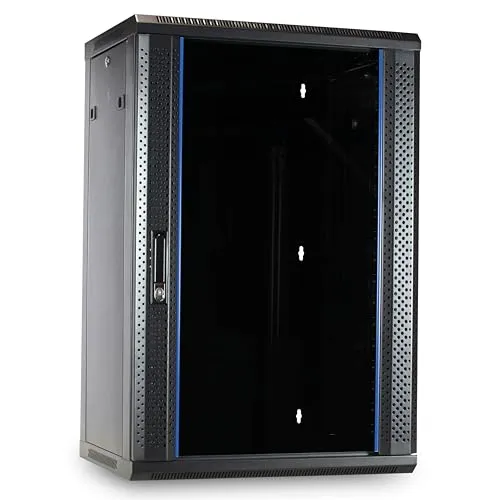 DSIT 18 HE 19" Serverschrank mit Glastür - 19" Server-Gehäuse & Server-Racks, elegantes Design mit Glastür für optimale Sichtbarkeit und Sicherheit Ihrer Serverkomponenten.