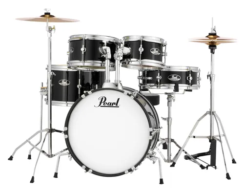 Pearl RSJ465C/C31 Roadshow JR Drumkit Jet Black - Komplettes Kinder Schlagzeug für kreative Mini-Musiker, ideal für Kinder bis 10 Jahre, mit hochwertigem Zubehör und elegantem Jet Black Finish.