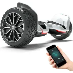 Bluewheel Hoverboard HX510_WT - 8.5" Vollgummireifen mit LED-Scheinwerfer - Erleben Sie mit dem HX510 Premium-Hoverboard aufregende Fahrten! Mit leistungsstarken Motoren und pannensicheren Vollgummireifen meistern Sie mühelos bis zu 10 km. Ideal für Anfänger und Kinder dank der Auto-Balance Funktion!