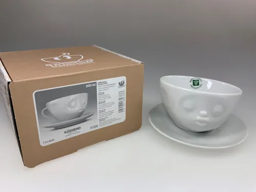 FIFTYEIGHT Kaffeetasse 200ml - Küssend Weiß - Stilvolle Kaffeetasse mit 200ml Fassungsvermögen, ideal für entspannte Kaffeemomente. Ein modernes Design, das jedem Tisch Eleganz verleiht.