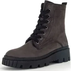 Gabor Leder-Boots in Anthrazit - 38 - Wanderschuhe mit Schnürung und seitlichem Reißverschluss, ideal für einfaches Anziehen und optimalen Komfort auf Wanderungen.