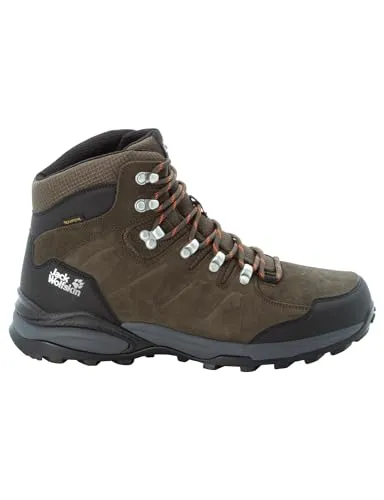 Wanderschuh JACK WOLFSKIN "REFUGIO TEXAPORE MID M", Gr. 40, grün (khaki) - Wanderschuhe für Offroad-Abenteuer, wasserdicht mit TEXAPORE-Membran, dämpfender EVA-Sohle und sicherem Grip für unvergessliche Naturerlebnisse.
