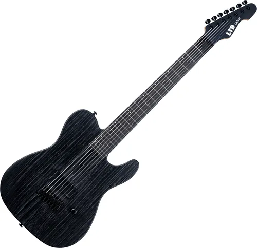 ESP LTD TE-1007 Baritone Black Blast - Gitarren, TE-Serie mit Sumpfeschen-Korpus und Fishman Fluence Humbucker für vielseitige Klangmöglichkeiten und kraftvollen Sound.