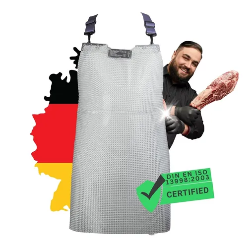 cm Stechschutzschürze mit Stichschutz – Kettenhemd 80 x 25 - Sonstige Arbeitskleidung – Hoher Stechschutz für maximale Sicherheit in der Arbeit, ideal für die Lebensmittelindustrie oder handwerkliche Tätigkeiten.