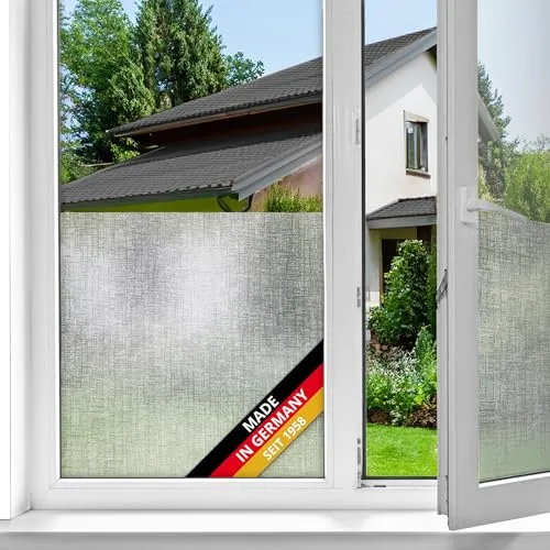 d-c-fix Fensterfolie Lynn - 45 cm x 1,5 m – statische Sichtschutzfolie mit modernem Muster für Glasflächen – selbsthaftend, blickdicht, dekorativ