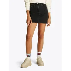 Tommy Jeans MOM SKIRT BI8080 - Jeansrock in schwarzer Waschung - Modischer Mini-Rock aus 100% Baumwolle mit lässiger Optik, perfekt für trendbewusste Outfits. Ideal für Freizeit und Alltag.