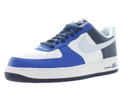 NIKE Air Force 1 07 LV8 Herren-Sneaker, FQ8825, Fußballschuhe, Größe 44,5, Weiß, Fußball, Grau, Gamer Royal 100, Fußball, Weiß, Grau, Gamer Royal 100, Größe 44,5, Fußball Weiß Grau Gamer Royal 100,