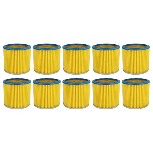 vhbw 10x Rundfilter/Lamellenfilter Ersatz für Kärcher 6.904-170.0, Einhell 2351110, Parkside 72800205, Lavor 3.752.0032 für Staubsauger