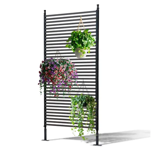 Gartenwelt Riegelsberger Lamellenzaun - Brauner Sichtschutz für Terrasse - Zaunelemente, 90x180 cm, idealer Sichtschutz und Pflanzenunterstützung für eine gemütliche Terrasse.