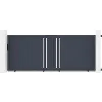 Casanoov Aluminium Schiebetor Giona 350x140cm in Grau - Elegantes 1-flügeliges Schiebetor aus pulverbeschichtetem Aluminium, ideal für Ihr Grundstück. Hohe Korrosionsbeständigkeit und einfache Montage garantieren eine langlebige Nutzung. Perfekte Kombination aus Sicherheit und Stil.