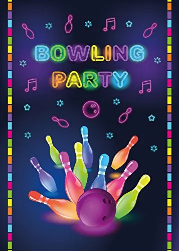 JuNa-Experten 12x Einladungskarten Kindergeburtstag Bowling - Einladung Kindergeburtstag Mädchen & Junge - Geburtstagseinladungen für Kinder - Bowling Party Einladungskarten Geburtstag