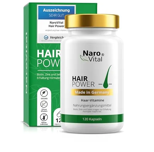 Haar Vitamine - Hochdosiert für Haar- und Bartwuchs, 120 Kapseln - Vitamine & Mineralien für Frau und Mann, unterstützt Haar- und Bartwuchs mit Biotin und wichtigen Nährstoffen für volles Haar und gesunde Nägel.
