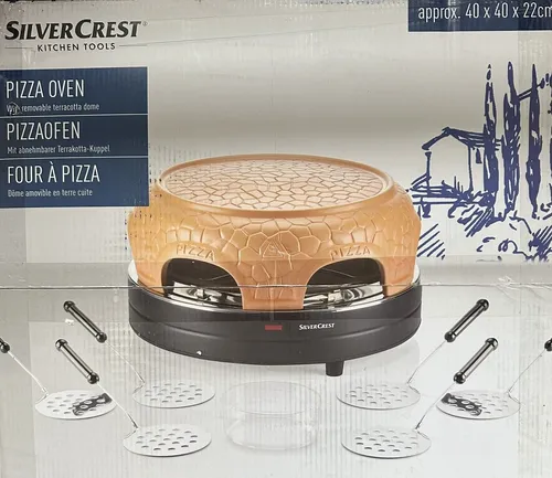 SilverCrest Pizzaofen SPO 910 für 6 Personen - Mini Pizzaofen für bis zu 6 Personen, ideal für gesellige Abende, mit Pizzaback-Funktion und warmhaltenden Eigenschaften.