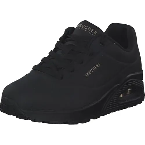Skechers Uno Sneaker Damen in Black Durabuck, Größe 37 - Sneaker mit Durabuck-Obermaterial und Air-Cooled Memory Foam für ultimativen Komfort; ideal für den Alltag und aktive Freizeit.