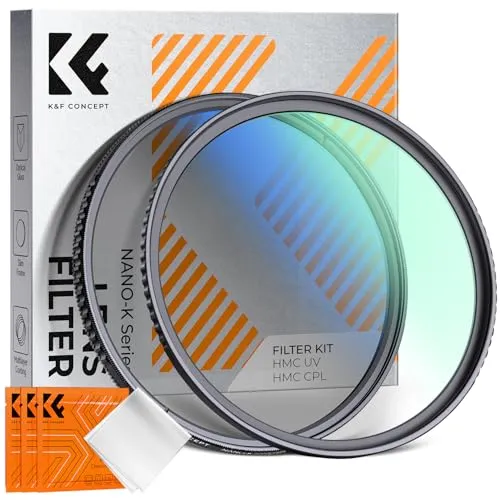 K&F CONCEPT Filterset 77mm Polfilter（ CPL）+ UV Filter, Zirkularer Polarisationsfilter & Schutzfilter (Nano Klear-Serie)