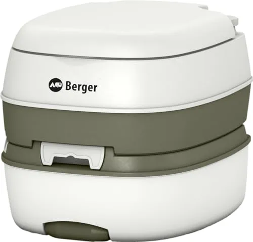 BERGER Mobile Campingtoilette Bio Deluxe 17L - Camping-Toilette mit komfortablem Design, abnehmbarem Abwassertank und einfacher Reinigung für stressfreies Camping-Erlebnis.