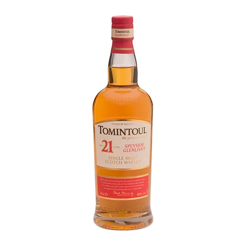 Tomintoul 21 Jahre Single Malt Scotch Whisky 40% Vol. 700ml - Whisky aus Schottland, 21 Jahre gereift für einen einzigartigen Geschmack, ideal für Kenner und Sammler.