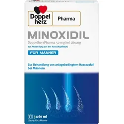 Minoxidil Doppelherzpharma 50 mg/ml - Haarausfallbehandlung für Männer - Arzneimittel zur Behandlung von androgenetischer Alopezie bei Männern. Stabilisiert den Haarverlust im Tonsurbereich und fördert das Haarwachstum.