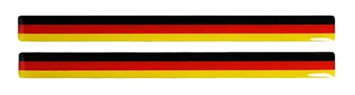 BIKE-label Deutschland 3D Aufkleber Flaggen 2 Stück je 120 x 10 mm Sticker Auto Kfz Motorrad X300737
