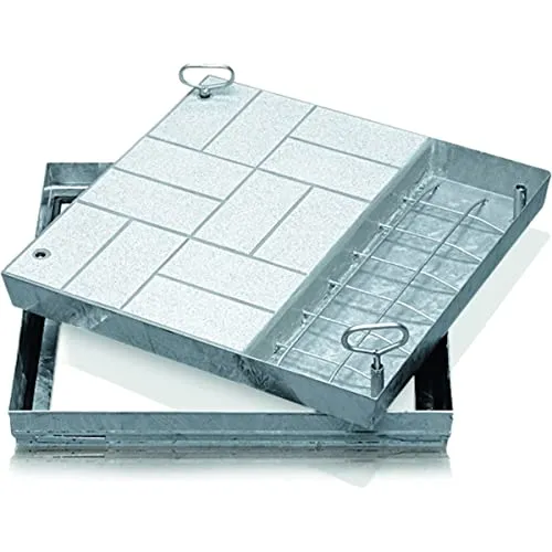 ZARGES Schachtabdeckung Stahl verzinkt 1000 x 1000 mm - Einzelteile für Schacht- & Steigleitern, begeh- und befahrbar mit konischer Profilkonstruktion für einfache Handhabung und hohe Belastbarkeit bis 125 kN.