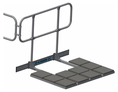 Zarges Dachgeländer 2200mm mit Verbinder - Robustes Dachgeländer zur sicheren Absturzsicherung, einfach zu montieren und beschädigungsfrei. Ideal für Steigleiter-Ausgänge, inklusive Ballastierung für sicheren Halt.