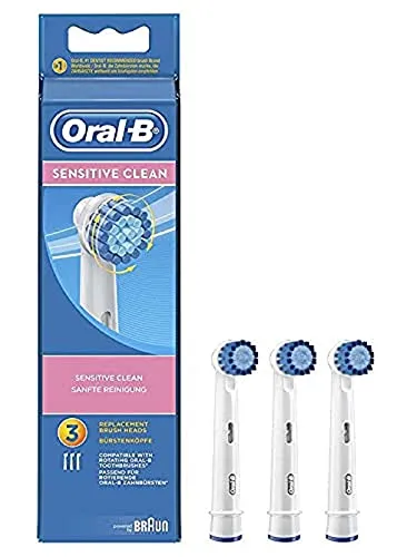 Braun Oral-B EB Aufsteckbürsten Sensitive 3er - Sanfte Aufsteckbürsten für empfindliches Zahnfleisch. Extra weiche Borsten umschließen jeden Zahn sanft und sorgen für ein angenehmes Putzerlebnis. Kompatibel mit allen Oral-B Zahnbürsten mit rundem oder TriZone-Bürstenkopf.