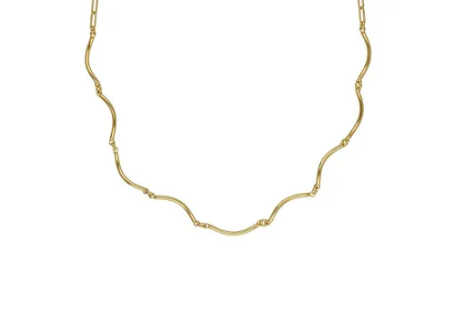 Victoria Cruz Collier Milan Goldfarben - Elegantes Collier für Damen aus poliertem 925 Sterlingsilber, vergoldet. Mit einer Länge von 40 cm und 5 cm Verlängerung, bietet es eine stilvolle Ergänzung für jedes Outfit.