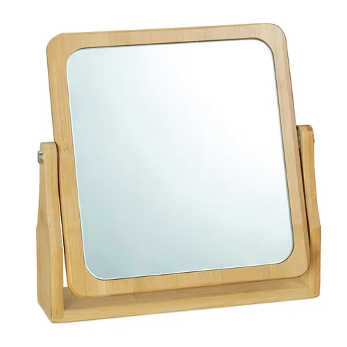 Kosmetikspiegel Tischspiegel Aufstellspiegel Bambus Schminkspiegel 1,2 kg