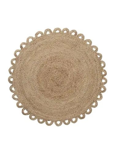 vertbaudet Runder Kinderteppich FESTON aus Jute - Authentischer Boho-Look für das Kinderzimmer! Mit einem Durchmesser von 100 cm und geflochtenen Jutefasern setzt dieser Teppich stilvolle Akzente. Ideal für eine gemütliche Atmosphäre.