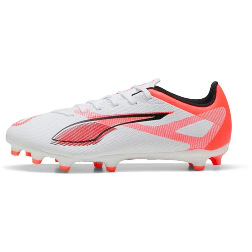 PUMA Unisex Ultra 5 Play FG/AG Fussballschuh - Weiß Schwarz-Glowing RED, 44.5 EU - Fußballschuhe mit normaler bis schmaler Passform und leichtem Obermaterial für optimale Stabilität und Komfort auf dem Platz.