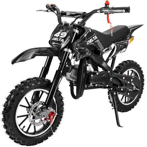 Actionbikes Motors Kinder Mini Elektro Crossbike Delta 49cc - 2-Takt Motor, bis zu 40 km/h, ideal für Offroad-Abenteuer und Crossrennen