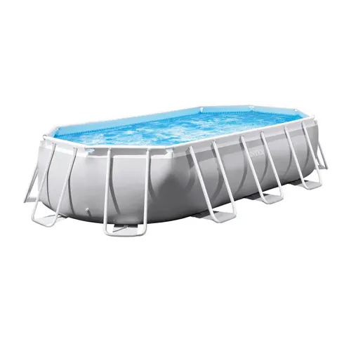 Intex Frame Pool 503 x 274 x 122 cm Komplettset - Ovalpool mit Zubehör, ideal für entspannende Sommertage im Garten und einfache Montage.