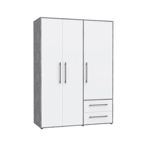 FORTE Mokkaris Drehtürenschrank – Zeitloses Design mit viel Stauraum - Drehtürenschrank mit 3 oder 4 Türen, hochwertig verarbeitet, bietet viel Stauraum und ist ideal für eine ordentliche Kleiderorganisation. Made in Europe, modern kombinierbar.