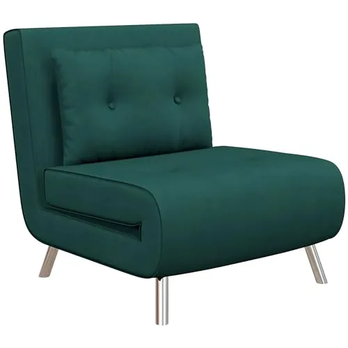 HOMCOM Schlafsessel mit Bettfunktion - Vielseitiger Schlafsessel für Schlafzimmer und Wohnzimmer: 3-in-1 Design für Liegesessel und Gästebett, mit bequemem Samtbezug und stabilen Stahlbeinen.