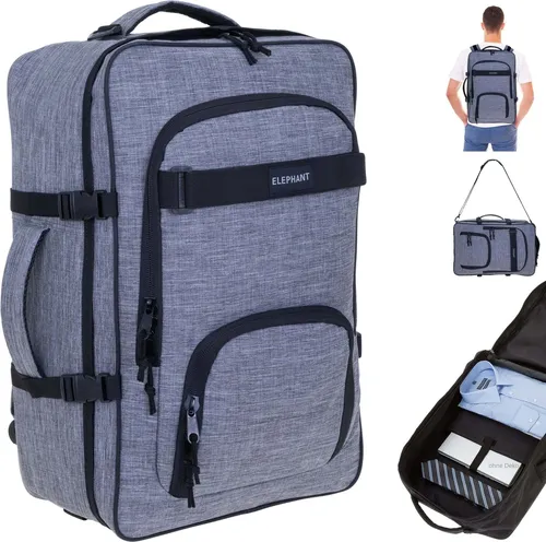 ELEPHANT Reiserucksack Fly Travel - Handgepäckrucksack groß - Rucksacktaschen mit wasserabweisendem Material, ideal für Reisen als Handgepäck, inklusive Laptopfach für bis zu 16,5 Zoll und viel Stauraum.